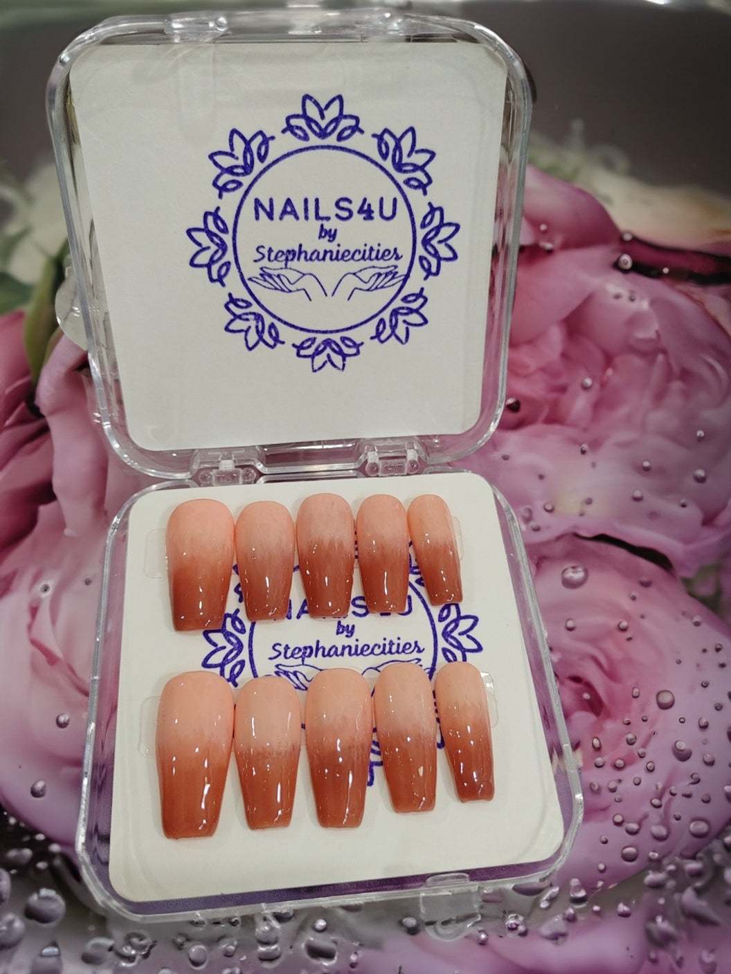Add a touch of elegance to your look with our Peach Ombre Press-on Nails. Featuring a sophisticated French design with a twist, these nails will elevate your style to the next level. Embrace luxury and class with our premium, ombre nails. Choose your nail shape and length for a personalized touch!!