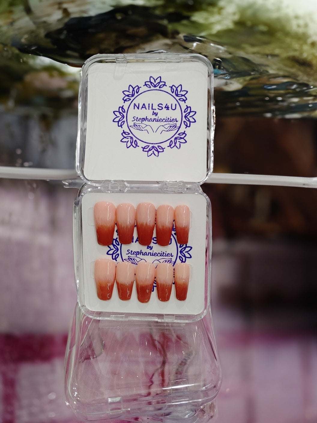 Add a touch of elegance to your look with our Peach Ombre Press-on Nails. Featuring a sophisticated French design with a twist, these nails will elevate your style to the next level. Embrace luxury and class with our premium, ombre nails. Choose your nail shape and length for a personalized touch!!