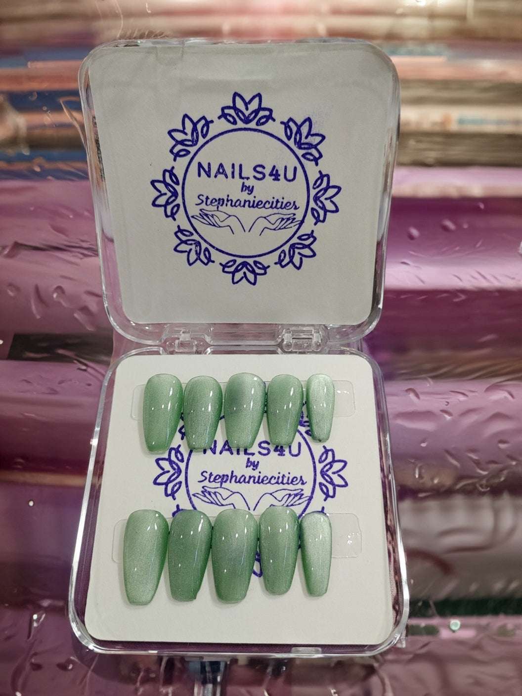 Cat Eye Magnetic Press-On Nails | 3D Shine Effect | Reusable Set