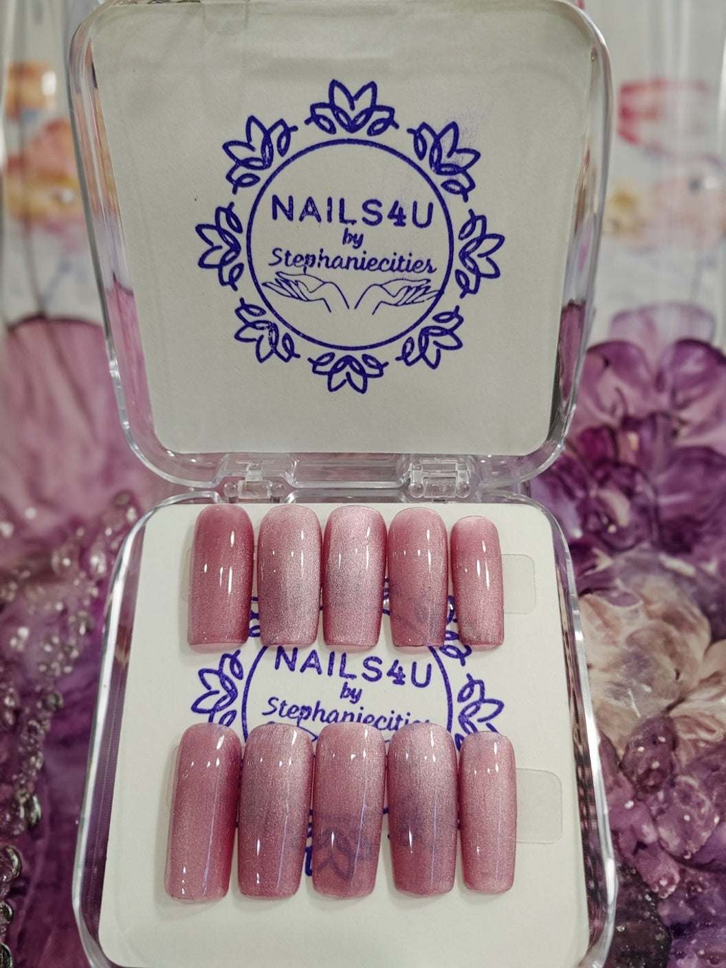 Cat Eye Magnetic Press-On Nails | 3D Shine Effect | Reusable Set