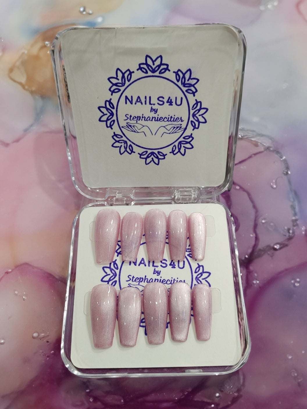 Cat Eye Magnetic Press-On Nails | 3D Shine Effect | Reusable Set
