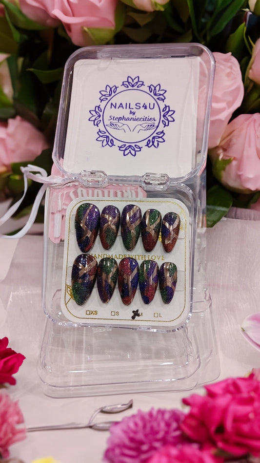 Transform your nails into celestial works of art with our Galactic Streaks Press-on Nails. The mesmerizing cat eye effect, isolated pigment, and chrome accents will elevate any look. Be the star of the show with these luxurious and exclusive press-on nails.